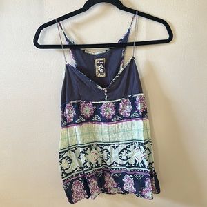 retro free people tie dye floral tank
